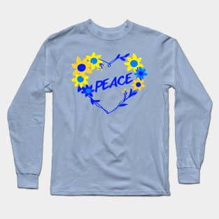 I stand with Ukrainian, sunflowers and heart, peace not war. Long Sleeve T-Shirt